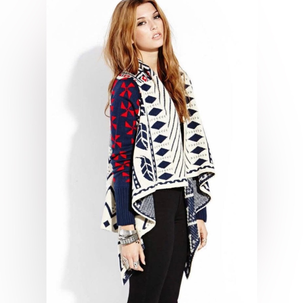 Red and Navy Cardigan